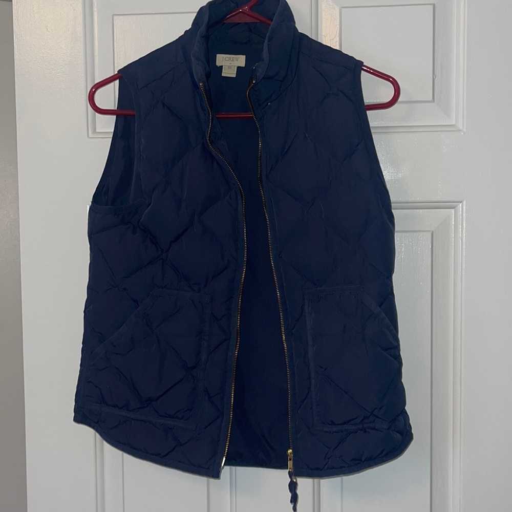 J. Crew Navy Quilted Puffer Vest